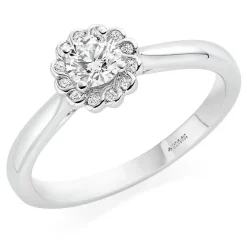 Maple Leaf Diamonds Tides of Love 18ct White Gold Diamond Halo Ring