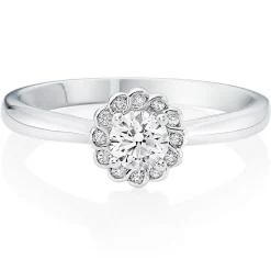 Maple Leaf Diamonds Tides of Love 18ct White Gold Diamond Halo Ring