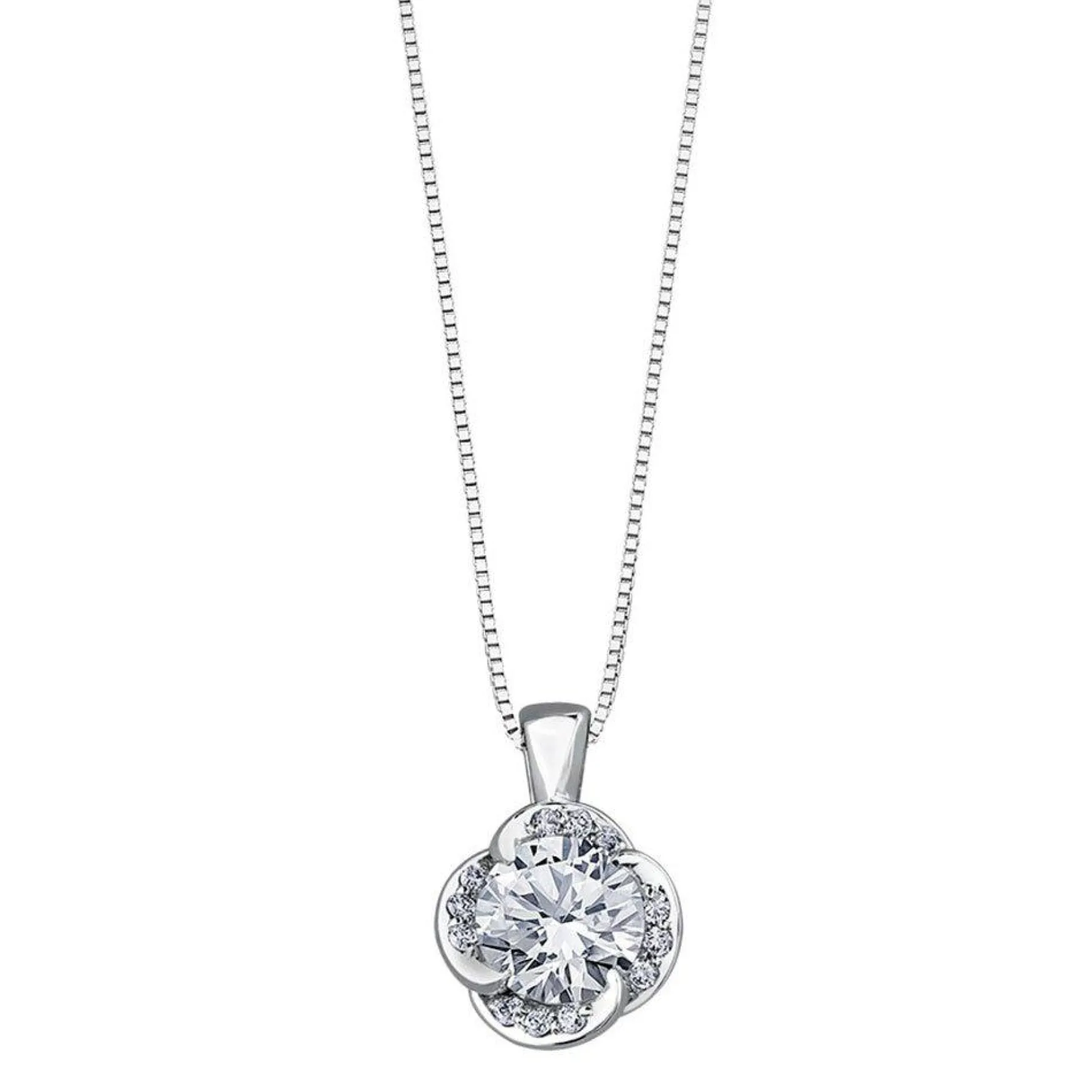 Maple Leaf Diamonds Wind's Embrace 18ct White Gold Diamond Solitaire Pendant