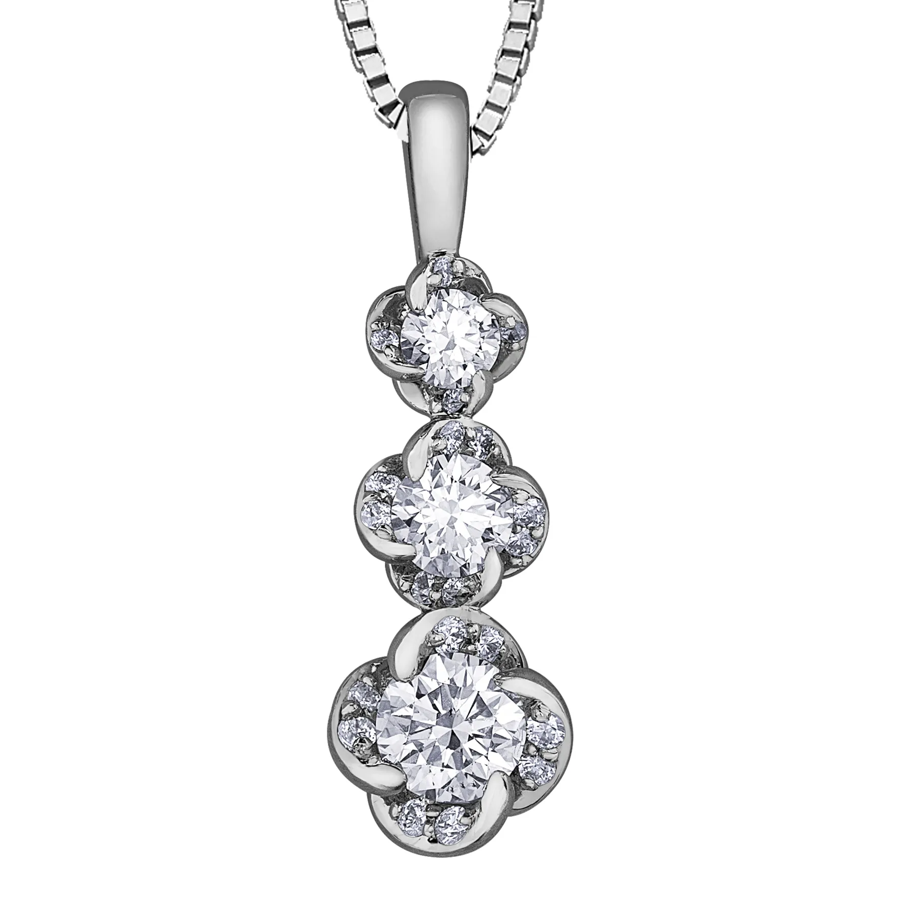 Maple Leaf Diamonds Wind's Embrace 18ct White Gold Diamond Pendant