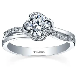 Maple Leaf Diamonds Wind's Embrace 18ct White Gold Diamond Solitaire Ring