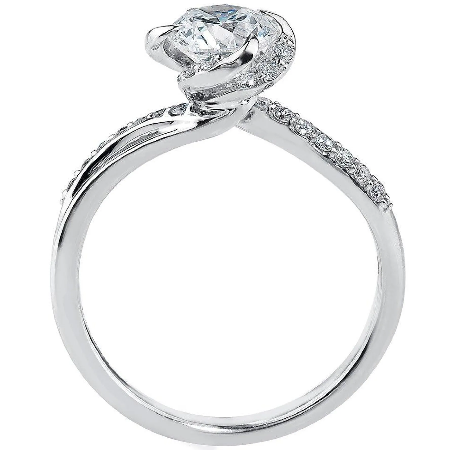 Maple Leaf Diamonds Wind's Embrace 18ct White Gold Diamond Solitaire Ring