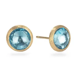 Marco Bicego Jaipur Colour 18ct Yellow Gold Sky Blue Topaz Stud Earrings