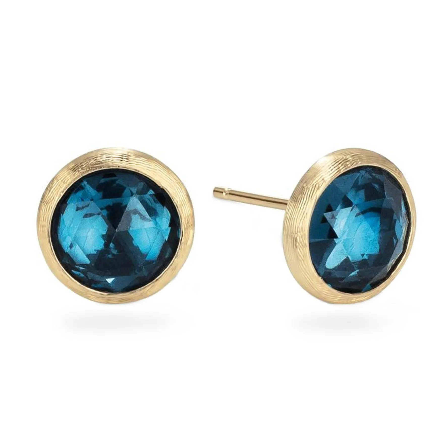 Marco Bicego Jaipur Colour 18ct Yellow Gold Blue Topaz Stud Earrings