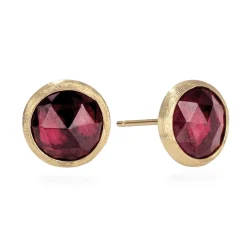 Marco Bicego Jaipur Colour 18ct Yellow Gold Red Garnet Stud Earrings