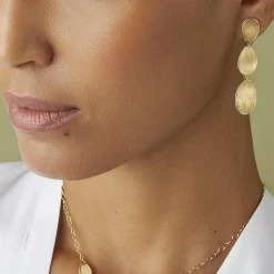 Marco Bicego Lunaria 18ct Yellow Gold Drop Earrings