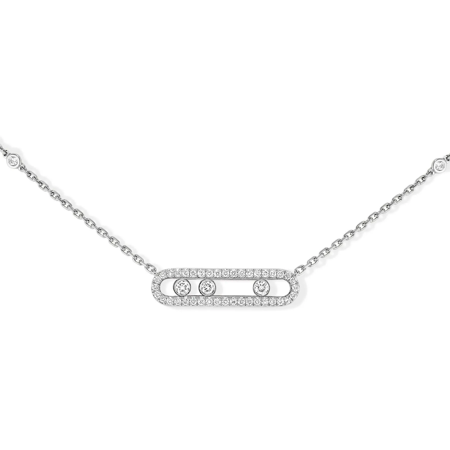 Messika Baby Move Pavé 18ct White Gold Diamond Necklace
