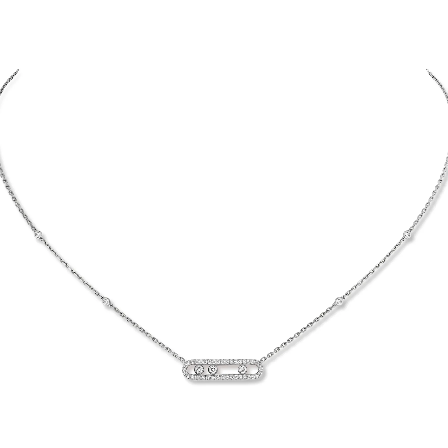 Messika Baby Move Pavé 18ct White Gold Diamond Necklace