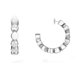 Messika D-Vibes 18ct White Gold Diamond Mini Hoop Earrings
