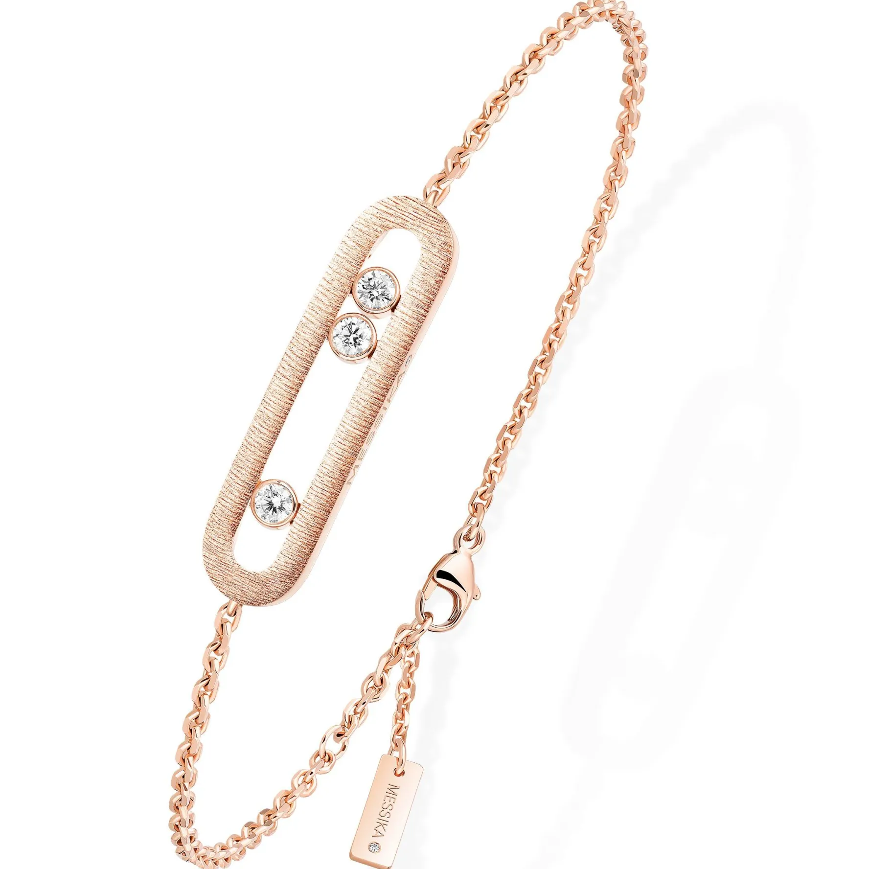 Messika Move Classique Ciselè 18ct Pink Gold Diamond Bracelet