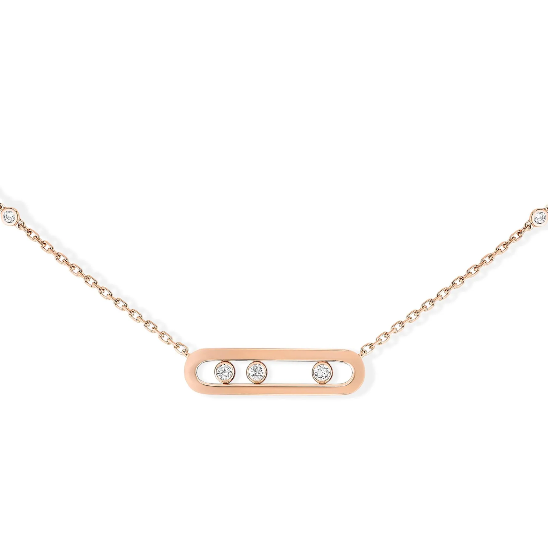 Messika Move 18ct Pink Gold Diamond Necklace