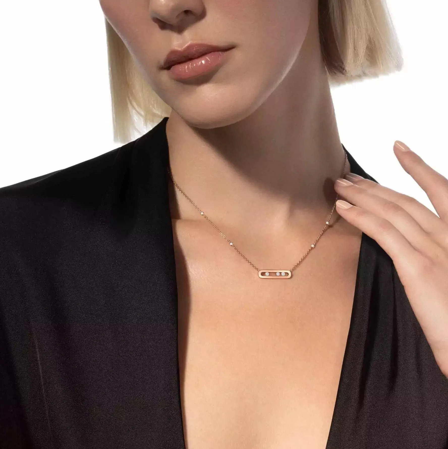 Messika Move 18ct Pink Gold Diamond Necklace