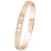 Messika Move Noa 18ct White Gold Diamond Chiselled Bangle