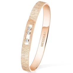 Messika Move Noa 18ct White Gold Diamond Chiselled Bangle