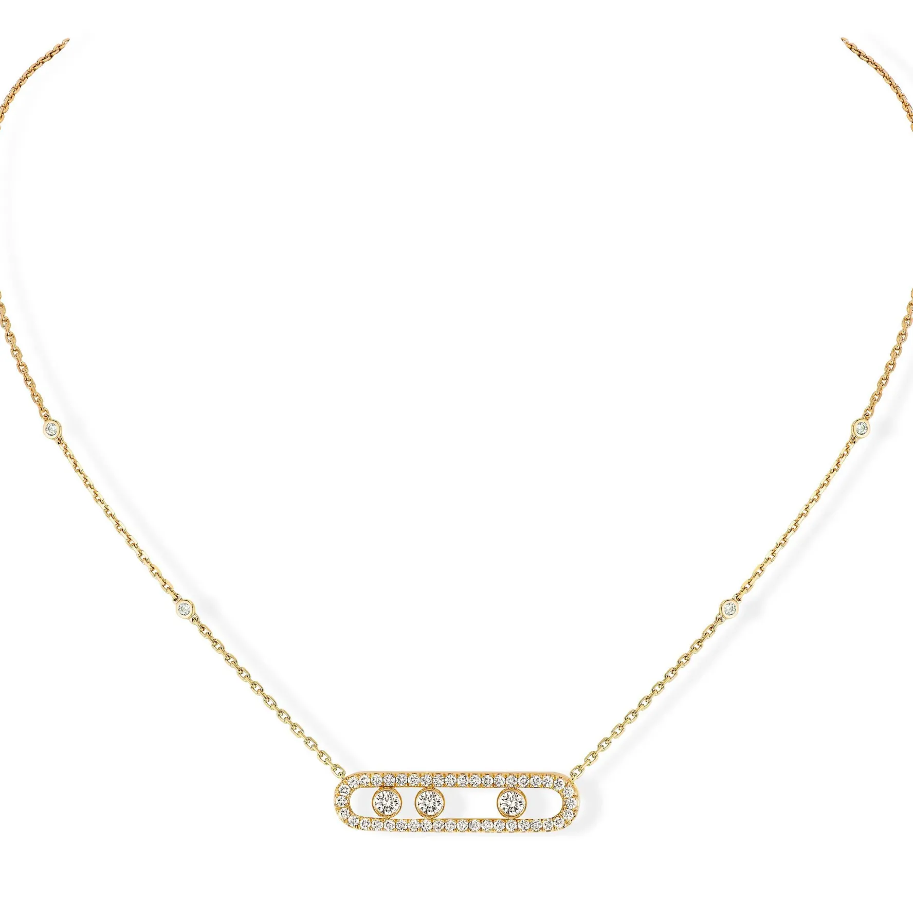 Messika Move Pavé 18ct Yellow Gold Diamond Necklace