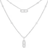Messika Move Uno 2 Rows 18ct White Gold Diamond Pavé Necklace