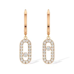 Messika Move Uno 18ct Pink Gold Diamond Hoop Earrings