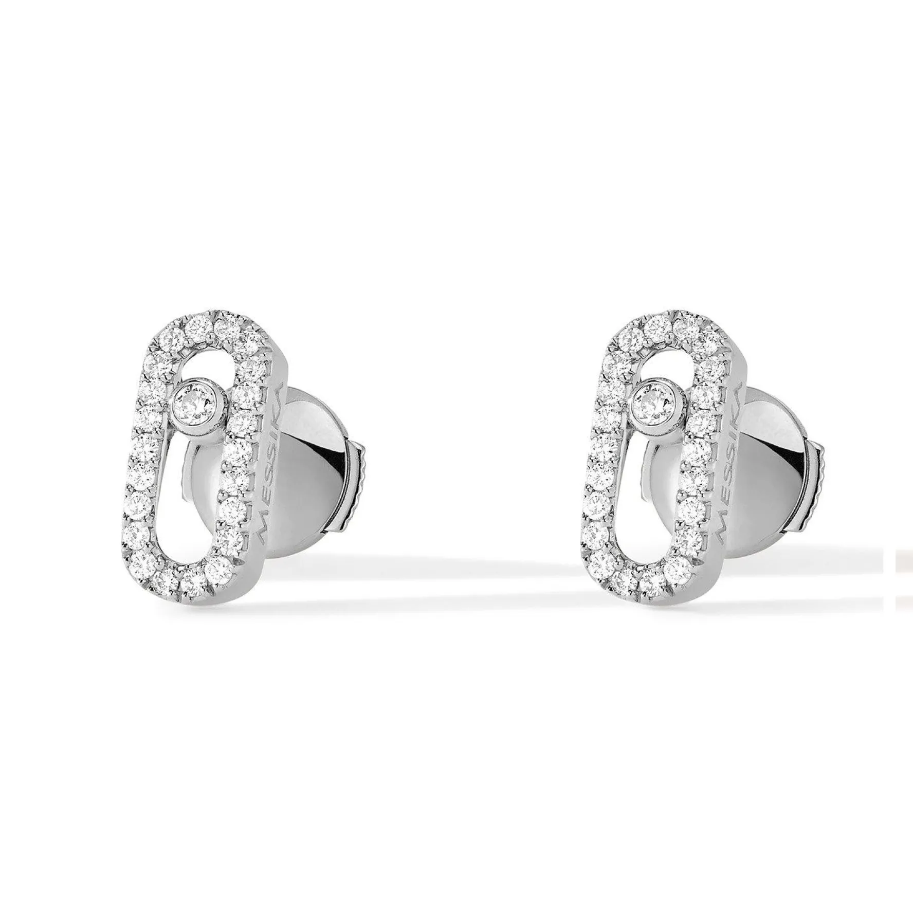Messika Move Uno 18ct White Gold Diamond Stud Earrings