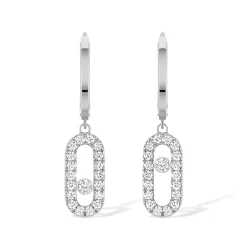 Messika Move Uno 18ct White Gold Diamond Hoop Earrings