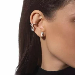 Messika Move Uno 18ct White Gold Diamond Stud Earrings