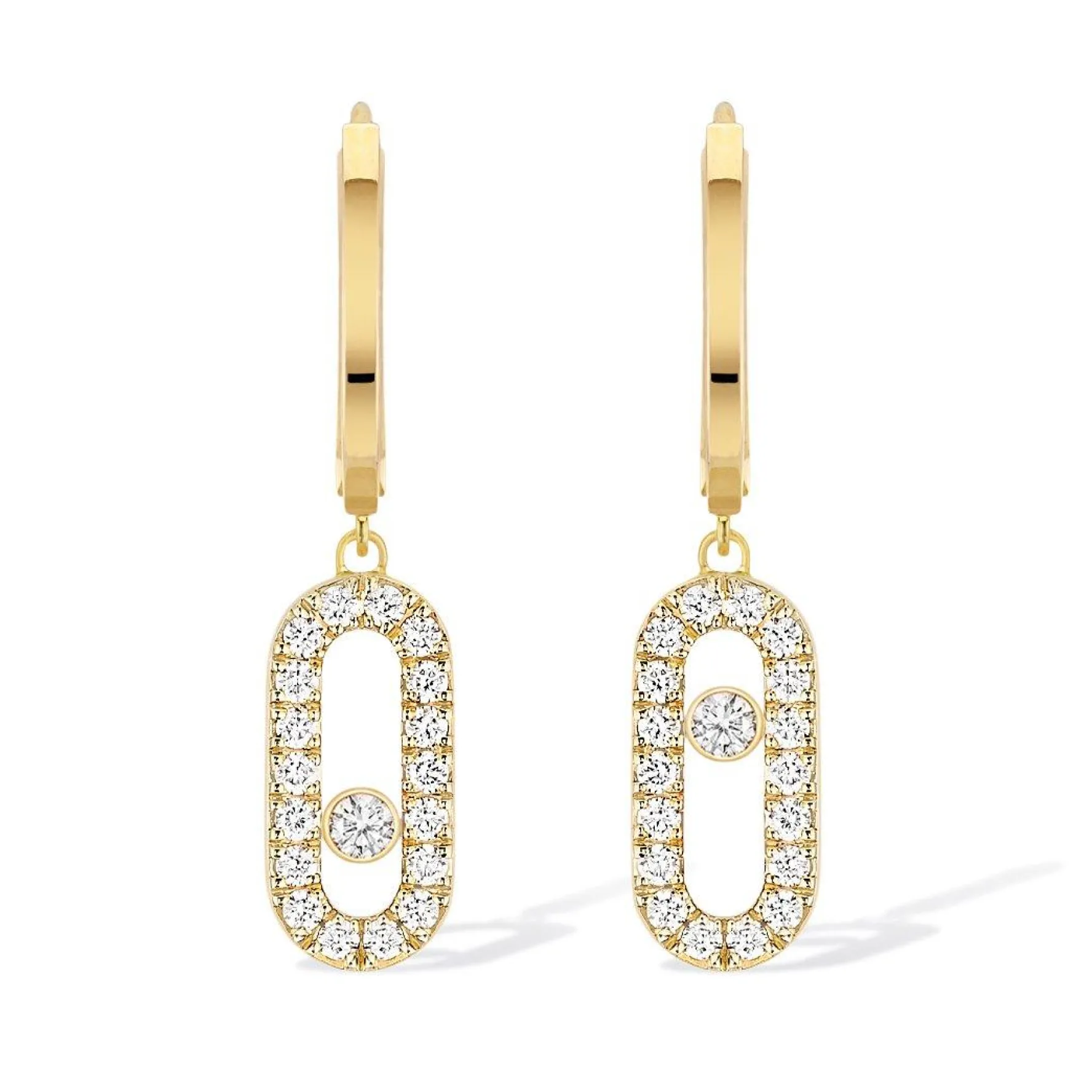 Messika Move Uno 18ct Yellow Gold Diamond Hoop Earrings