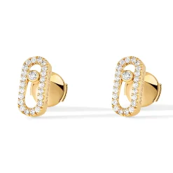 Messika Move Uno 18ct Yellow Gold Diamond Stud Earrings