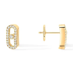Messika Move Uno 18ct Yellow Gold Diamond Stud Earrings