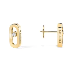 Messika Move Uno 18ct Yellow Gold Diamond Stud Earrings