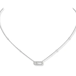 Messika Move Uno Pavé 18ct White Gold Diamond Necklace