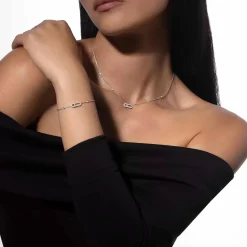 Messika Move Uno Pavé 18ct White Gold Diamond Necklace