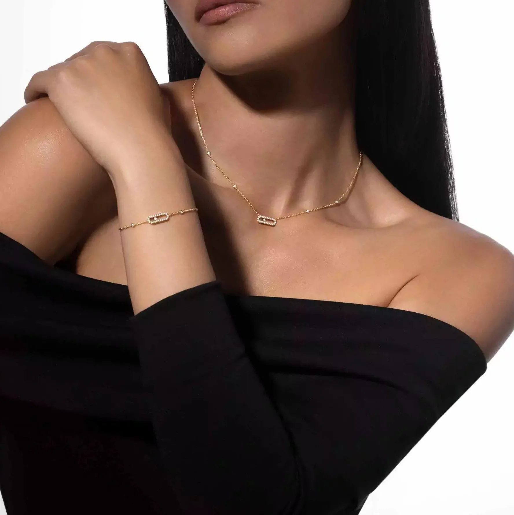 Messika Move Uno Pavé 18ct Yellow Gold Diamond Necklace