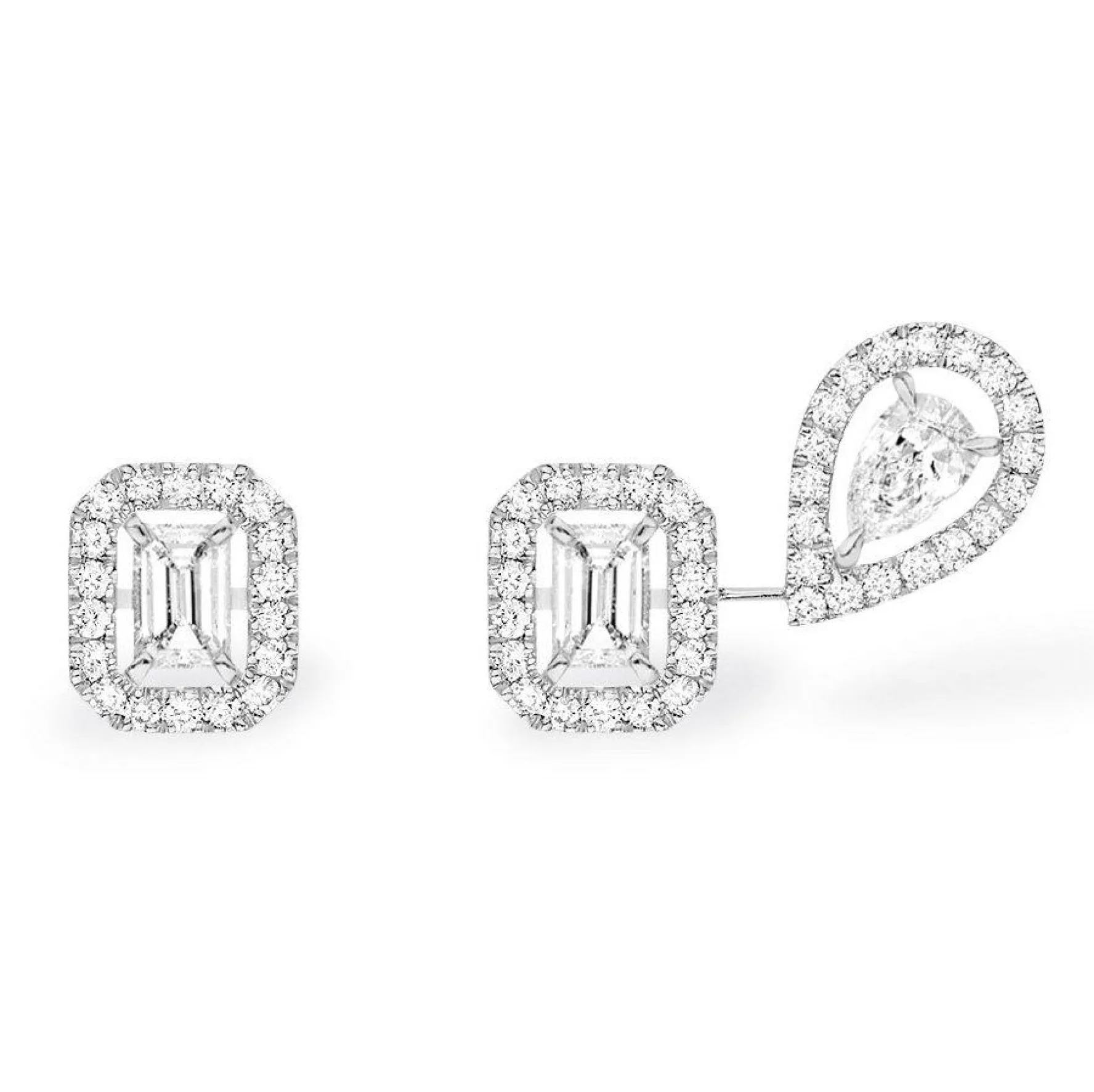 Messika My Twin 1+2 18ct White Gold Diamond Earrings