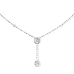 Messika My Twin Tie 18ct White Gold Diamond Necklace