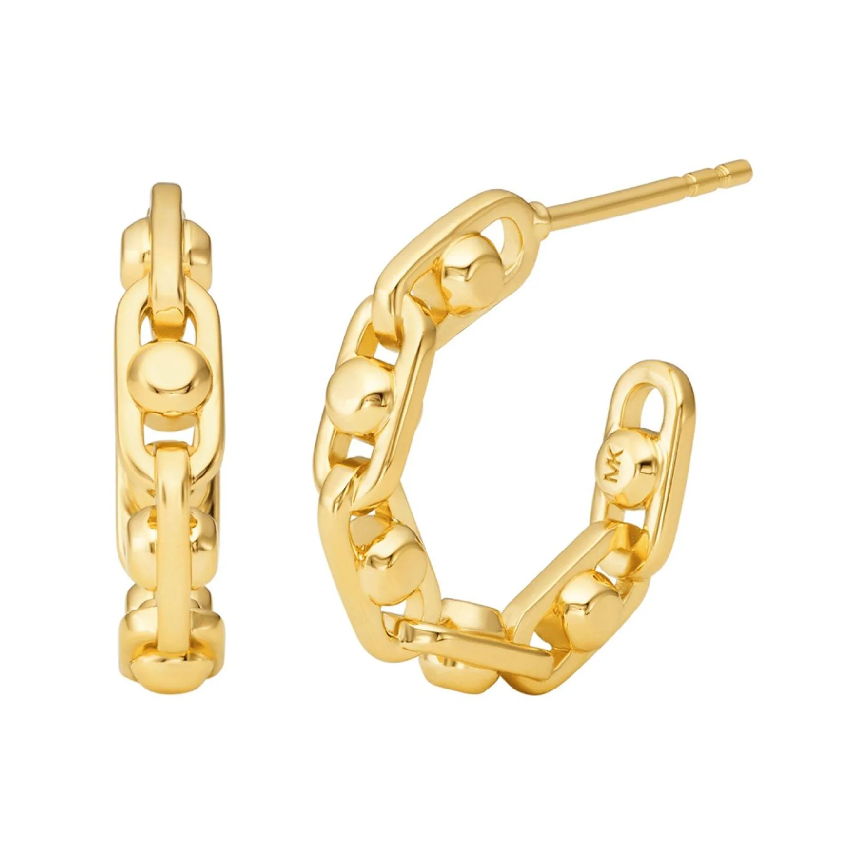 Michael Kors Astor Link Yellow Gold Plated Hoop Earrings