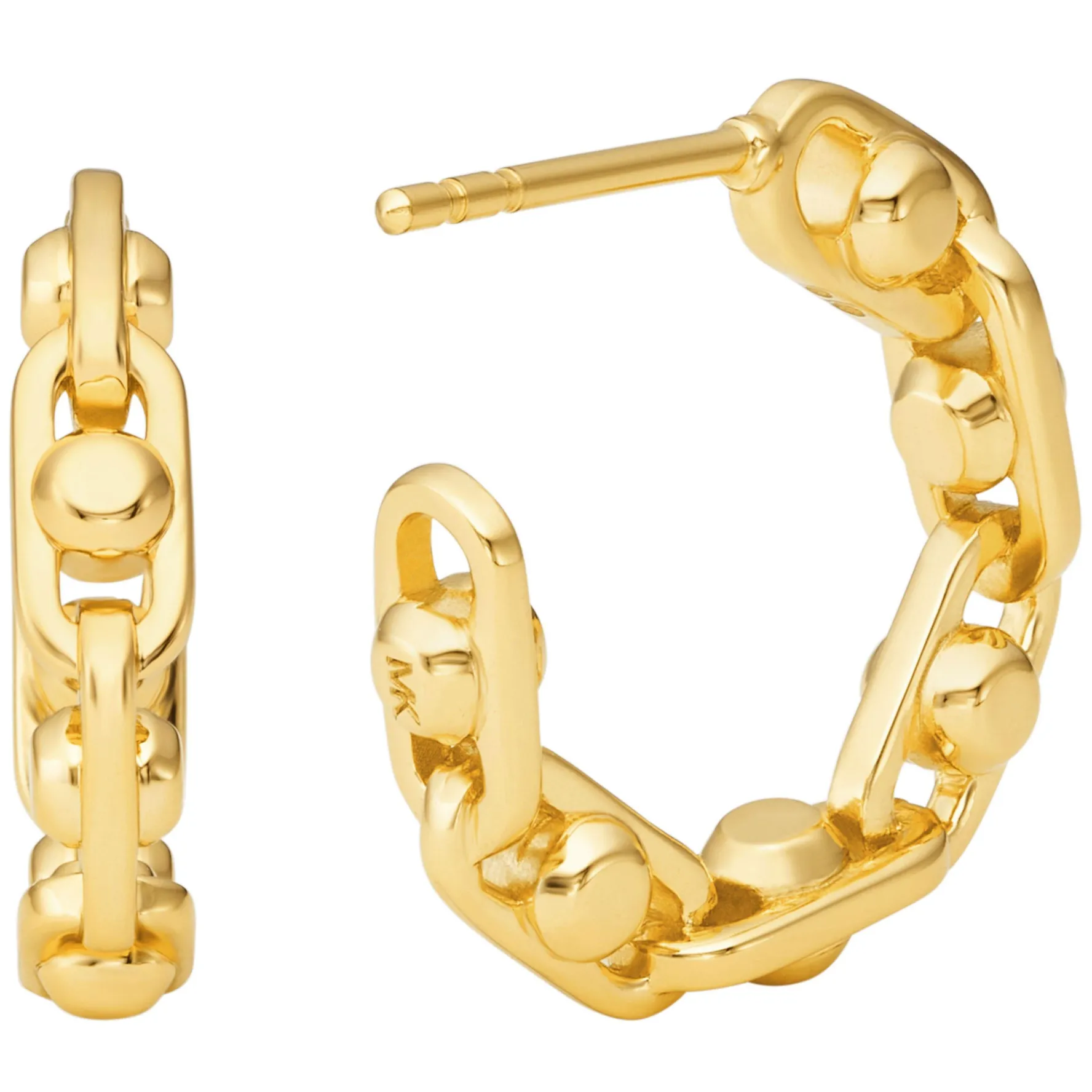 Michael Kors Astor Link Yellow Gold Plated Hoop Earrings