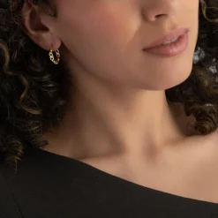 Michael Kors Astor Link Yellow Gold Plated Hoop Earrings