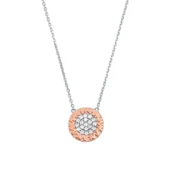Michael Kors 14ct Gold Tone Silver Cubic Zirconia Necklace