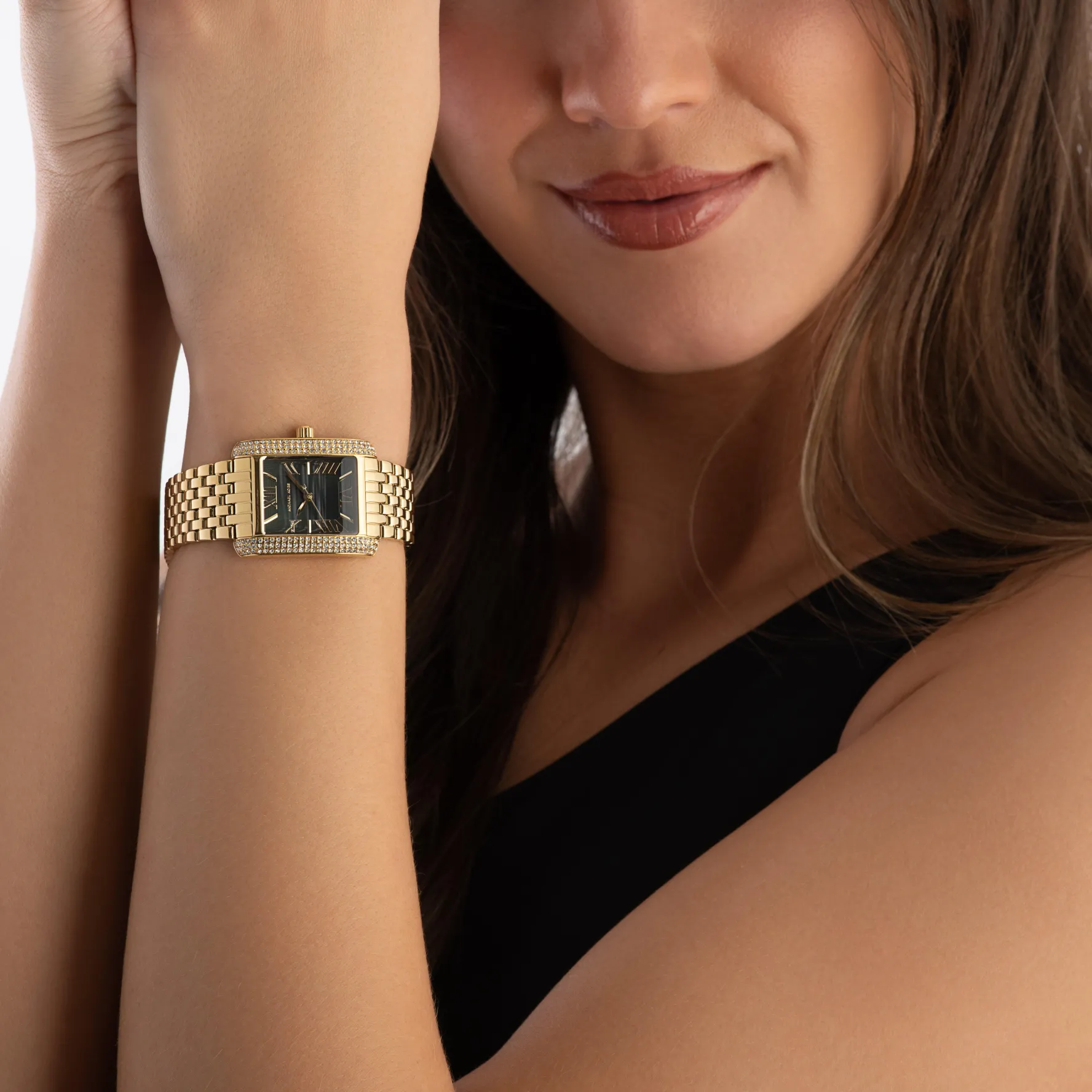 Michael Kors Emery 33mm Yellow Gold Tone Crystal Ladies Watch