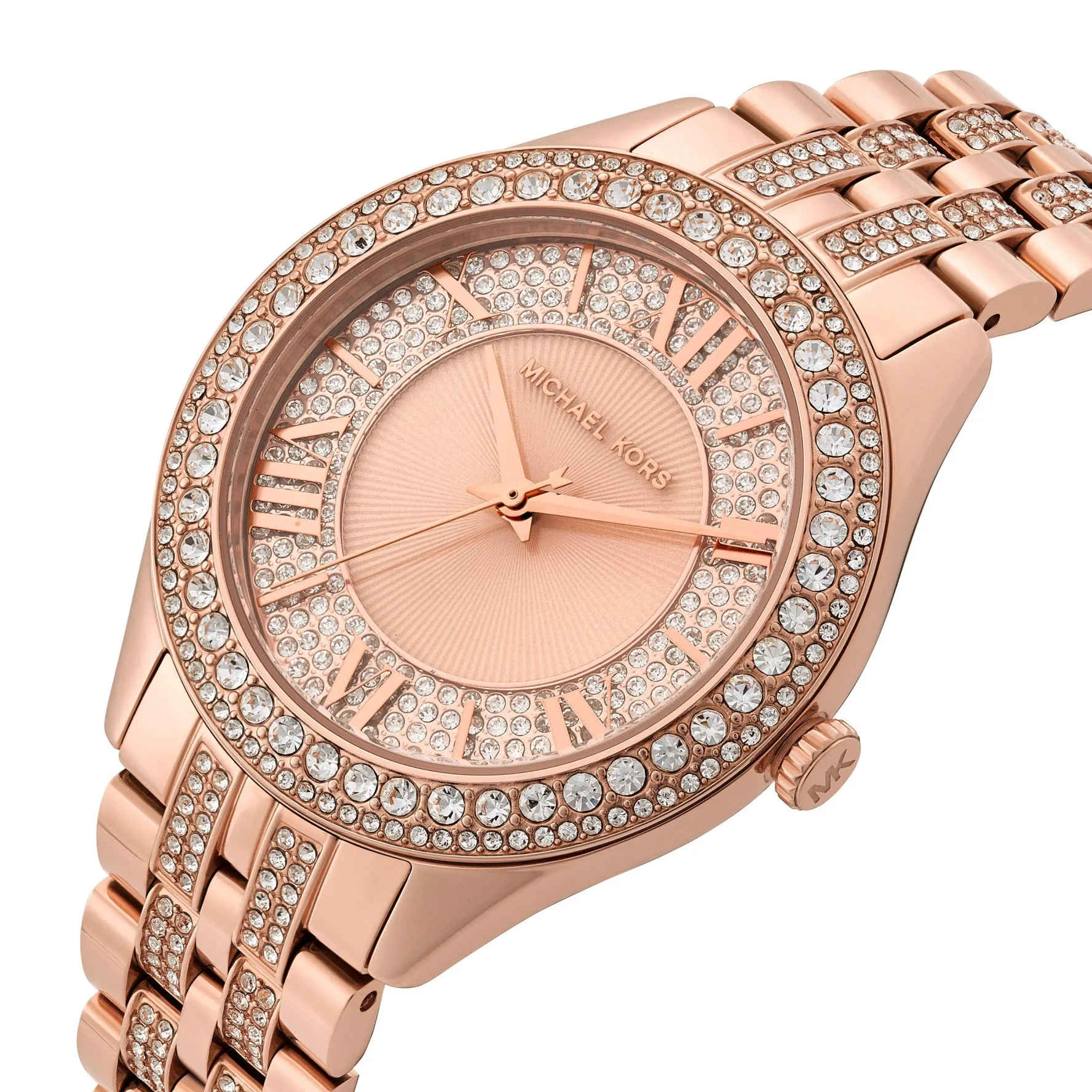 Michael Kors Harlowe 38mm Rose Gold Tone Crystal Ladies Watch