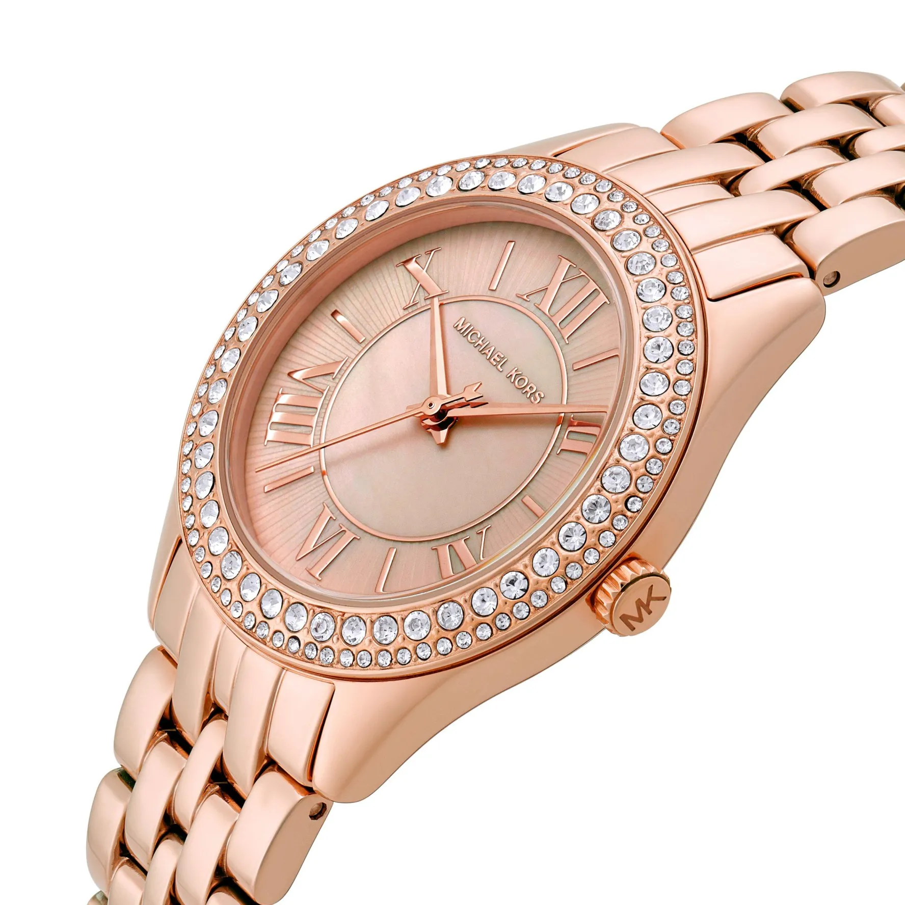 Michael Kors Harlowe 33mm Rose Gold Tone Crystal Ladies Watch