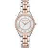 Michael Kors Lauryn Mini 33mm Stainless Steel and Rose Gold Tone Crystal Ladies Watch