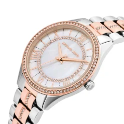 Michael Kors Lauryn Mini 33mm Stainless Steel and Rose Gold Tone Crystal Ladies Watch