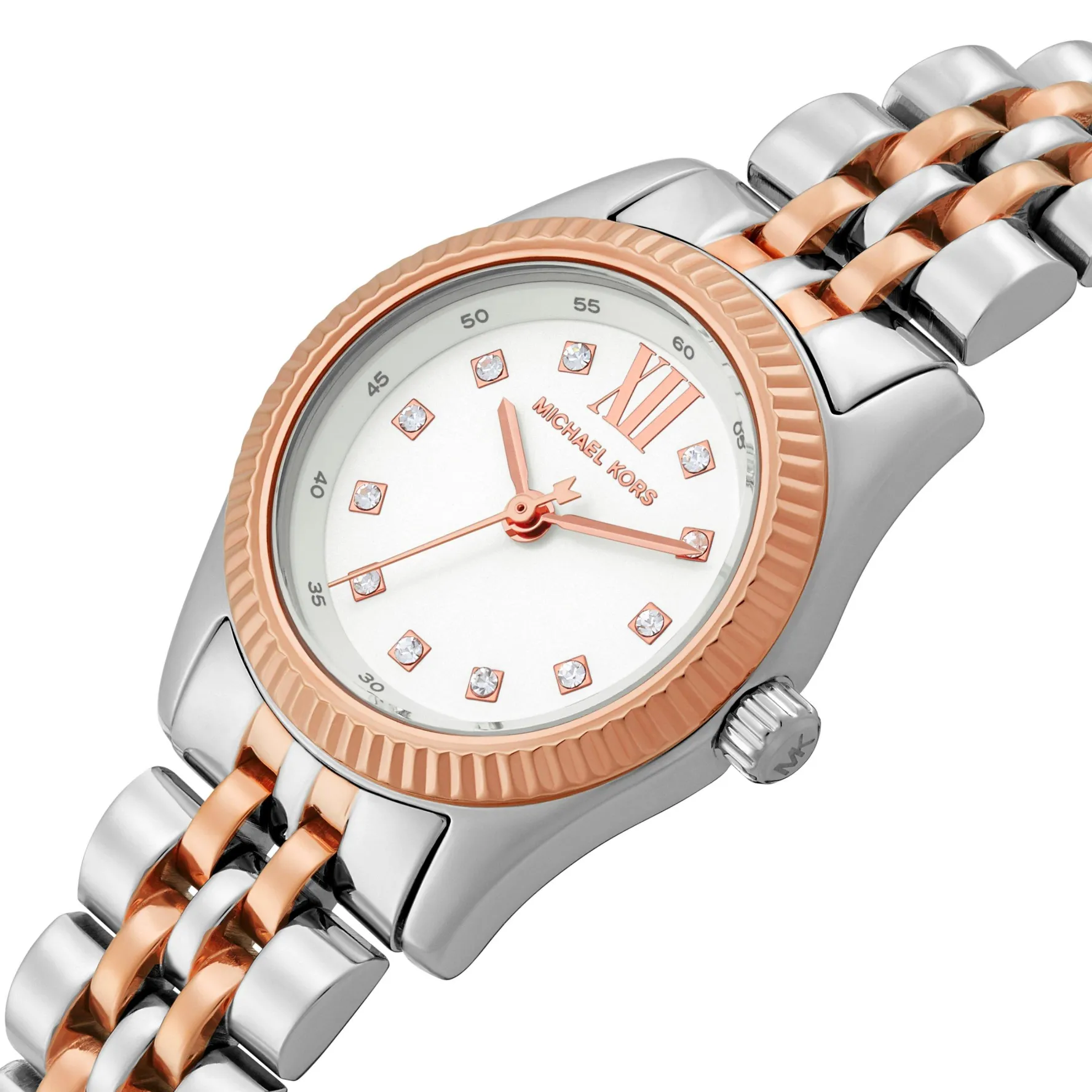 Michael Kors Lexington 26mm Stainless Steel and Rose Gold Tone Ladies Watch and Bracelet Set