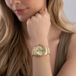 Michael Kors Lexington 38mm Yellow Gold Tone Chronograph Ladies Watch