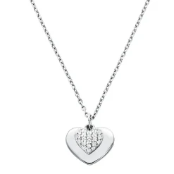 Michael Kors Love Silver Cubic Zirconia Heart Pendant