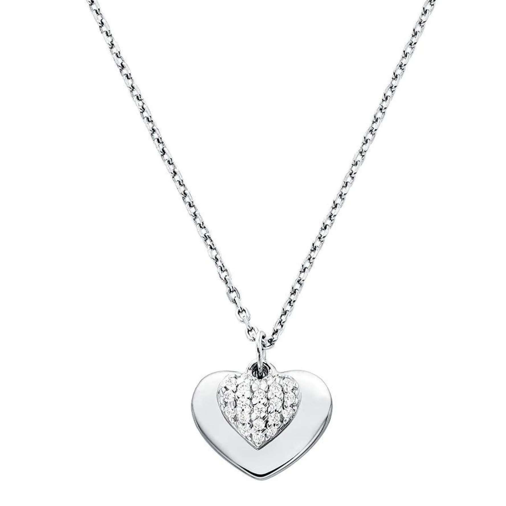 Michael Kors Love Silver Cubic Zirconia Heart Pendant