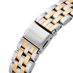 Michael Kors Mini Bryant 35mm Stainless Steel and Yellow Gold Tone Crystal Chronograph Ladies Watch