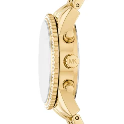 Michael Kors Mini Bryant 35mm Yellow Gold Plated Chronograph Crystal Ladies Watch