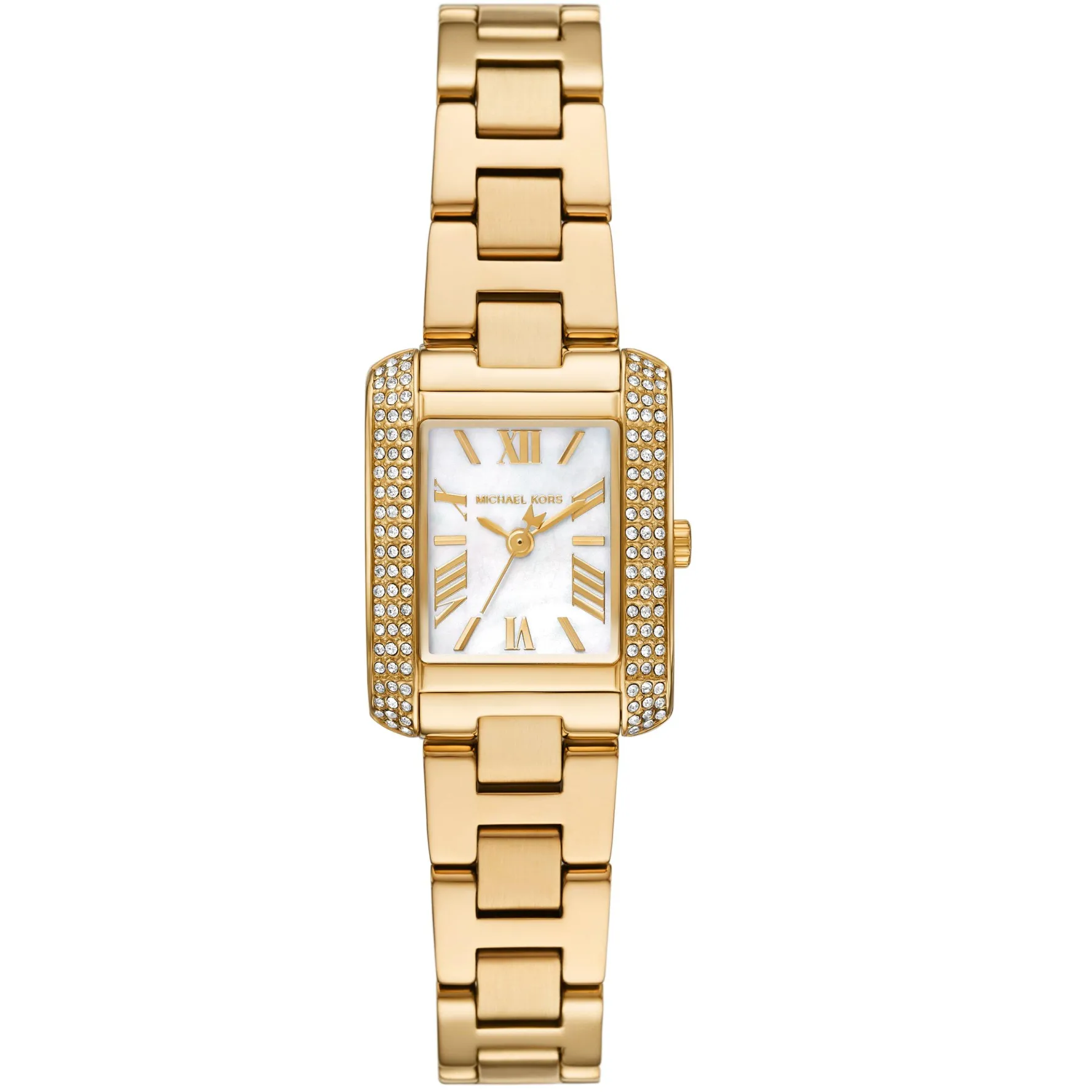 Michael Kors 22mm Yellow Gold Tone Mother of Pearl Crystal Ladies Watch