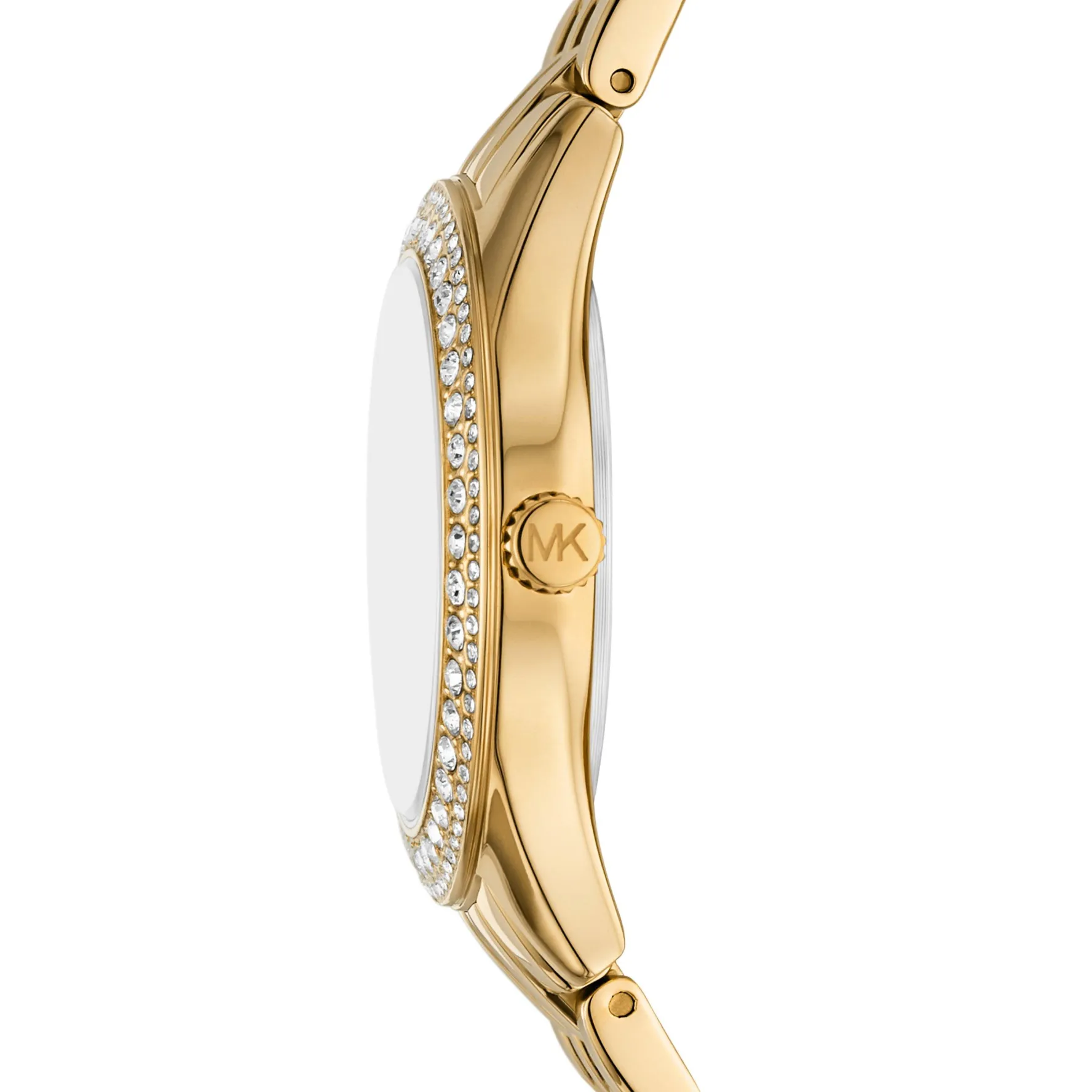 Michael Kors 33mm Yellow Gold Tone Green Crystal Ladies Watch